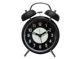 Rebe-reloj Despertador Análogo Pequeño Silencioso Luminoso Con Carga Usb Para Niños Estudiantes De Viaje Nocturno Negro
