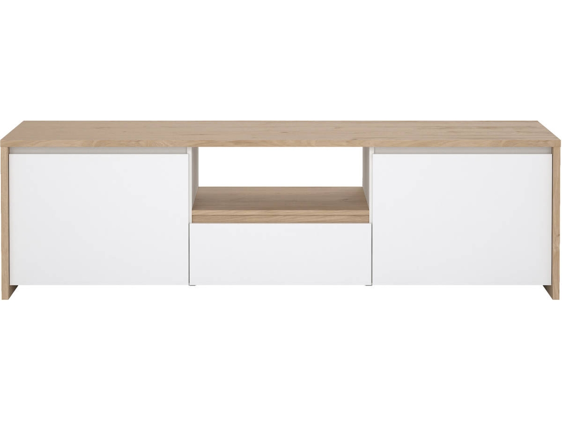 Móvel de TV 2 portas + 1 Gaveta TVILUM Lamego Branco/Carvalho (178.6 x 48.1 x 51.8 cm)