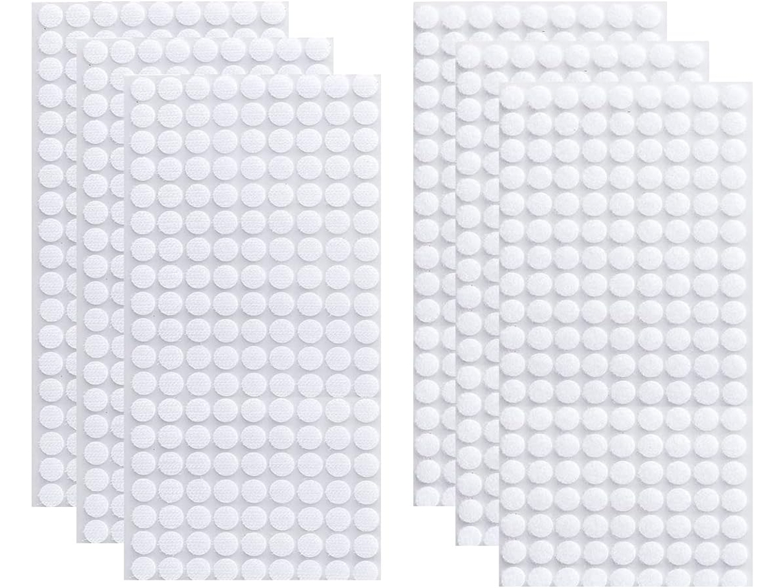 Tiras de Velcro Autoadesivas de 500 X 10 Mm , Tiras de Velcro Autoadesivas Redondas, Adesivos Redondos BRILVIBERA (brancas)