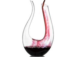 Decantador de Vinho em Cristal U 1,5L, Sem Chumbo, para Vinho Tinto, Garrafa Aerada