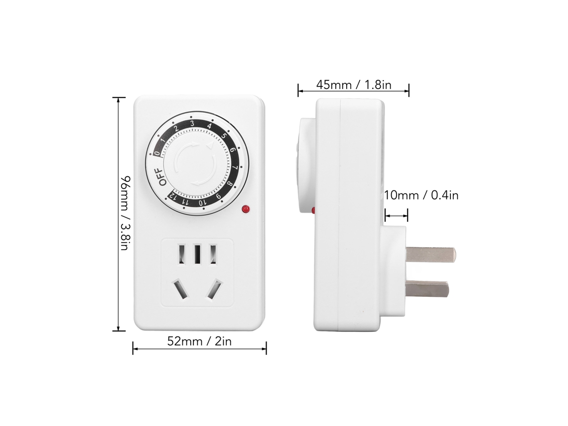 Laxiscreed Smart Timing Socket Com Temporizador De 12 Horas E Desligamento Automático Para Proteção Contra Sobrecarga