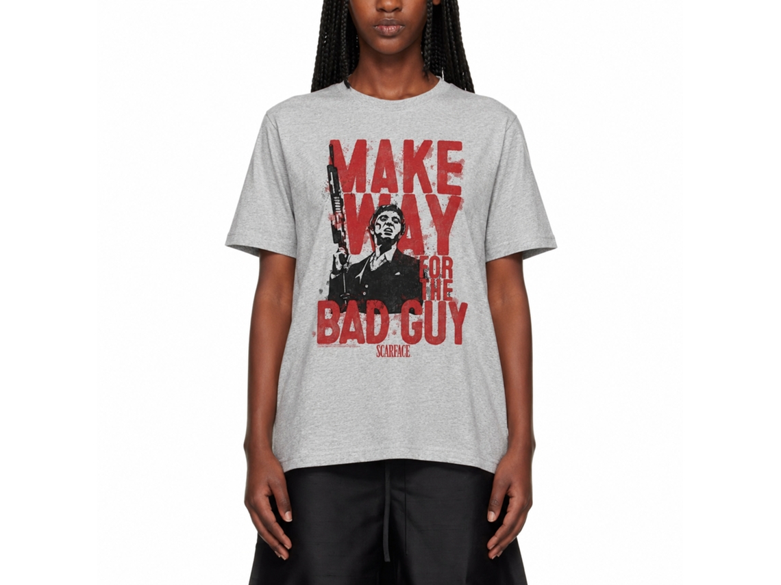 Rockinstone Scarface Movie The Bad Guy Heather Gray Adult T-shirt Size:xxxl