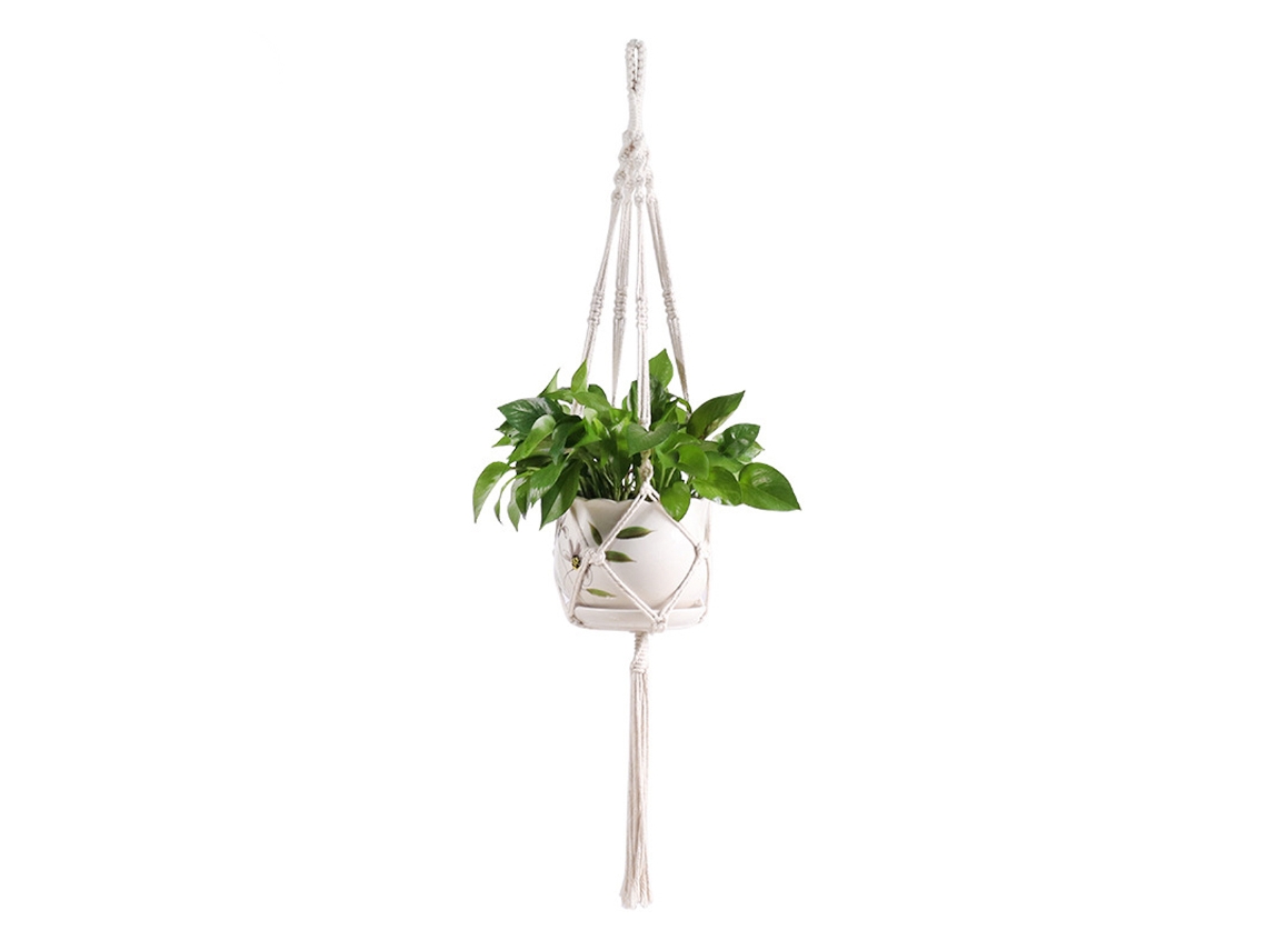 Macramê De Corda De Juta Artesanal, Resistente E Durável, Para Pendurar Plantas Internas E Externas, Com Design Flexível E Tecido Para Vasos Ajustávei