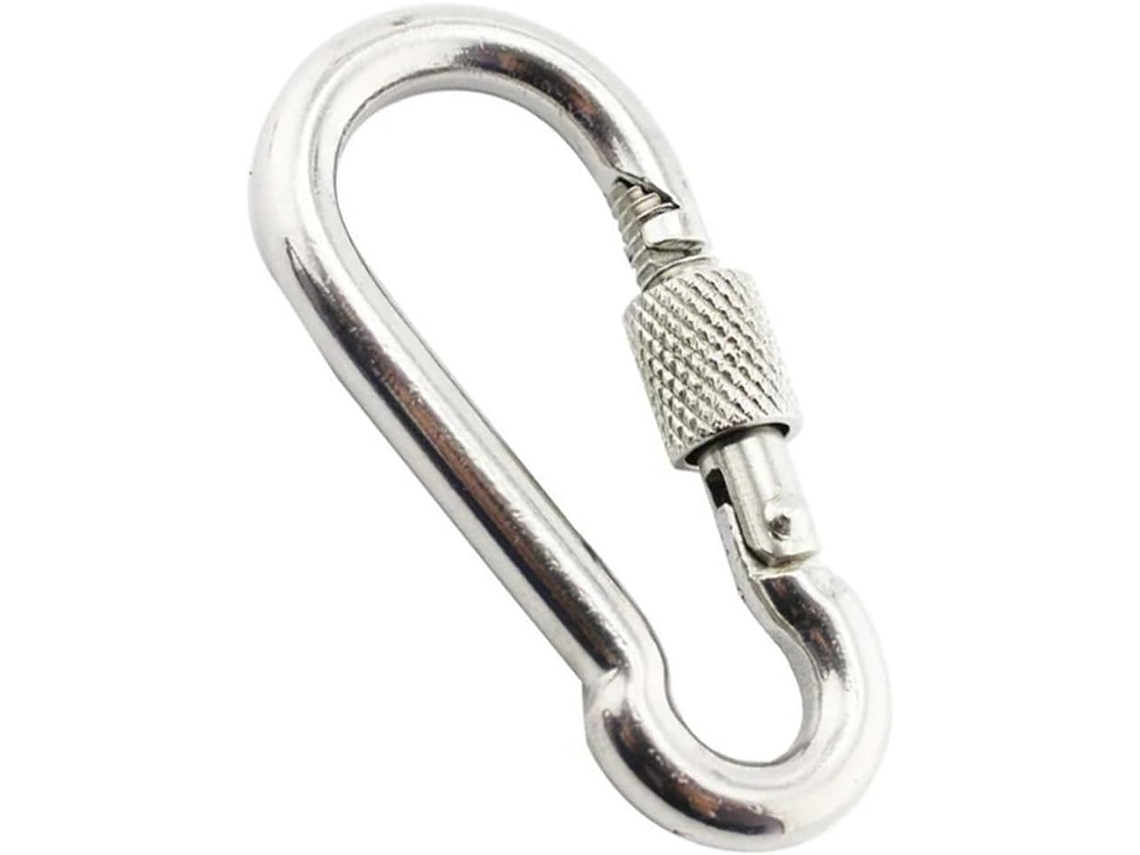 Conjunto De 10 Mosquetões Aço Inoxidável 304 Com Trava Rosca,