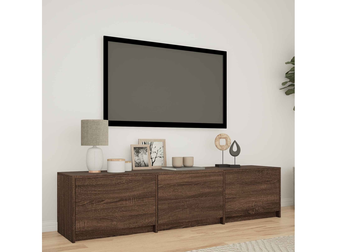 Vidaxl Rack De Tv Com Led 165 X 34 X 40 Cm Carvalho Castanho
