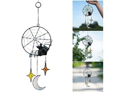 Pintura de Halloween com Morcego, Lua e Estrelas em Acrílico - Decoração de Parede Exterior e Interior