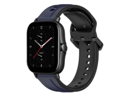 Bracelete de Smartwatch para Amazfit GTS 2E 20mm Loop Convexo de silicone de duas cores (azul meia-noite + preto)