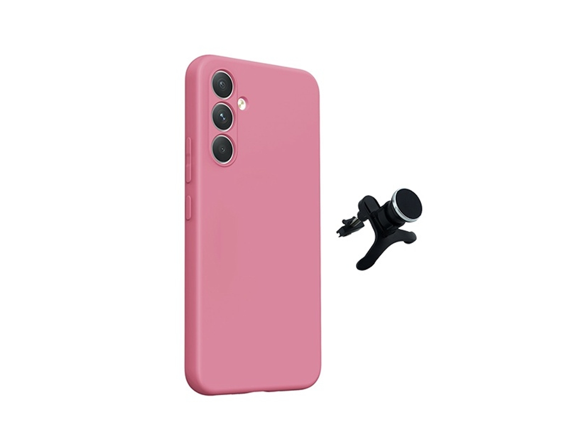 Kit Suporte Magnético Com Pernas Capa Proteção Silicone Gift4me Para Samsung Galaxy A27 5g - Rosa