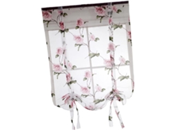 Rideaux De Fenêtre Romains Semi Transparentes À Fleurs 1 X 1,6 M Em Poliéster Rosa Para Salon Chambr Gokoco