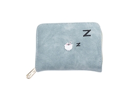 Carteira Porta cartões Mulher Multifuncional Cute Couro Pequena Porta moedas Azul para Meninas | S/MARCA