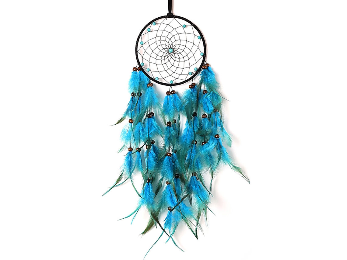 Caçador de Sonhos Pendente com Penas, Sinos de Vento, Lâmpada Decorativa para Meninas