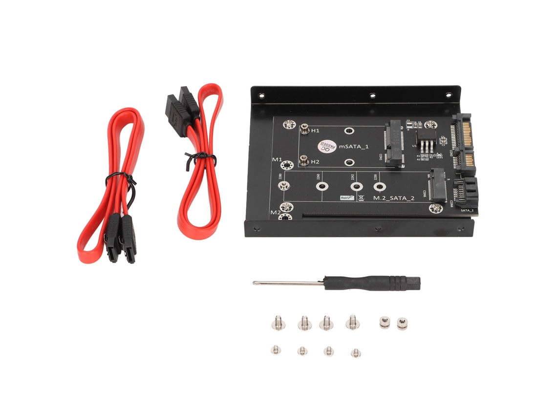 Adaptador Sata 2 Em 1 Msata/m2 Ngff Ssd Para Conversor Dual Port Sata3 Com Suporte A Hdd De 3.5 Polegadas