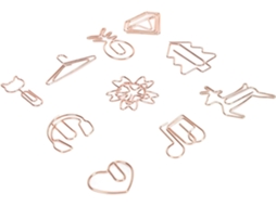 Clips de papel decorativos Changor em metal dourado rosê, organizadores de clipes fofinhos para mesa, escola e casa.