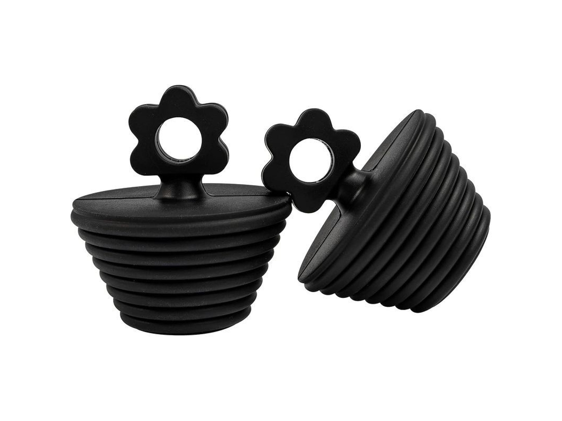 2 Tapon De Bañera Para Desagües De Bañera Y Lavabo De Baño, (negro)