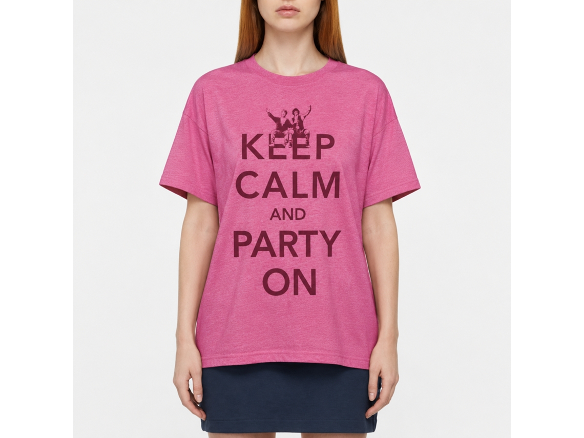 Rockinstone Bill And Ted Party Heather Retro Pink Adult T-shirt Size:xxl