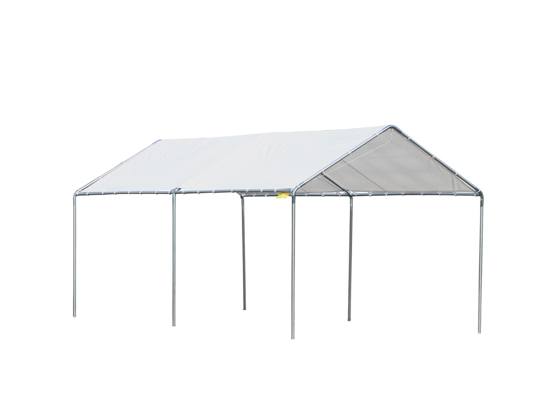 Toldo de Carro 6x3m aço galvanizado branco, resistente, impermeável, proteção UV | S/MARCA