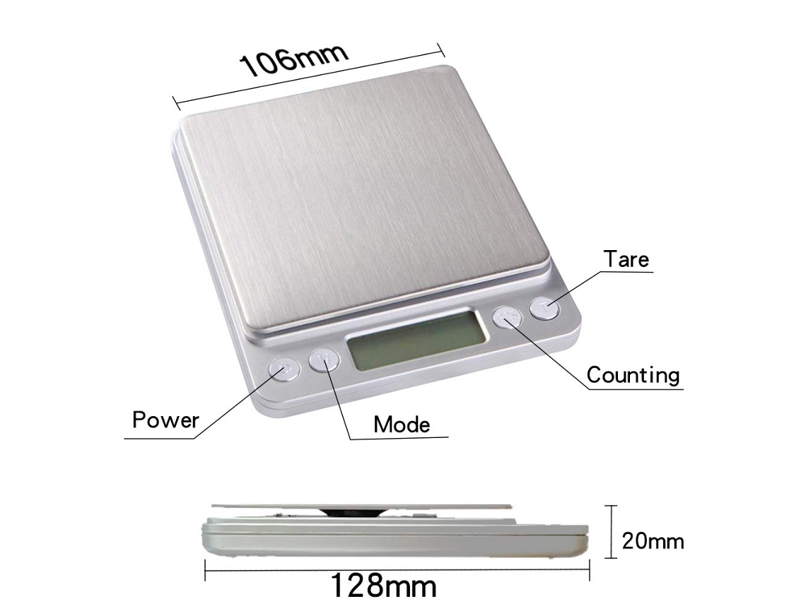 Balança Digital Lcd 500g Precisão 0,1g Com Tabuleiro - Eifson