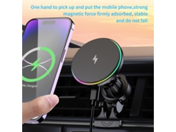 Carregador magnético de 15W para automóvel, forte adesão, rotativo de 360°, compatível com iPhone 17, 16, 15 | STELASPLEN