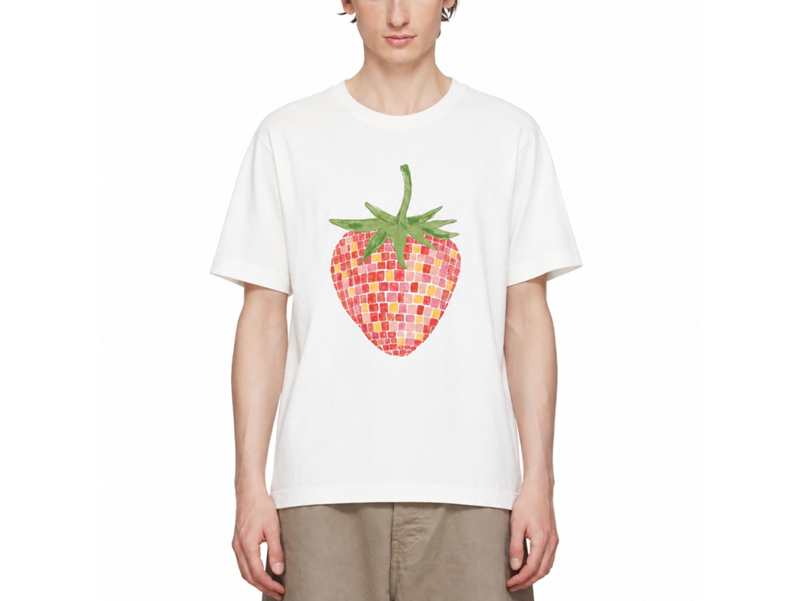 Camiseta Rockinstone Disco Strawberry Lauren Emmett Art - Estilo de designer exclusivo