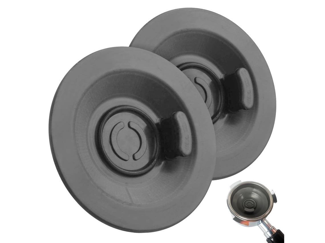2 Pastilhas Limpeza 54mm Silicone Flexível para Máquinas Expresso, Cinza Escuro