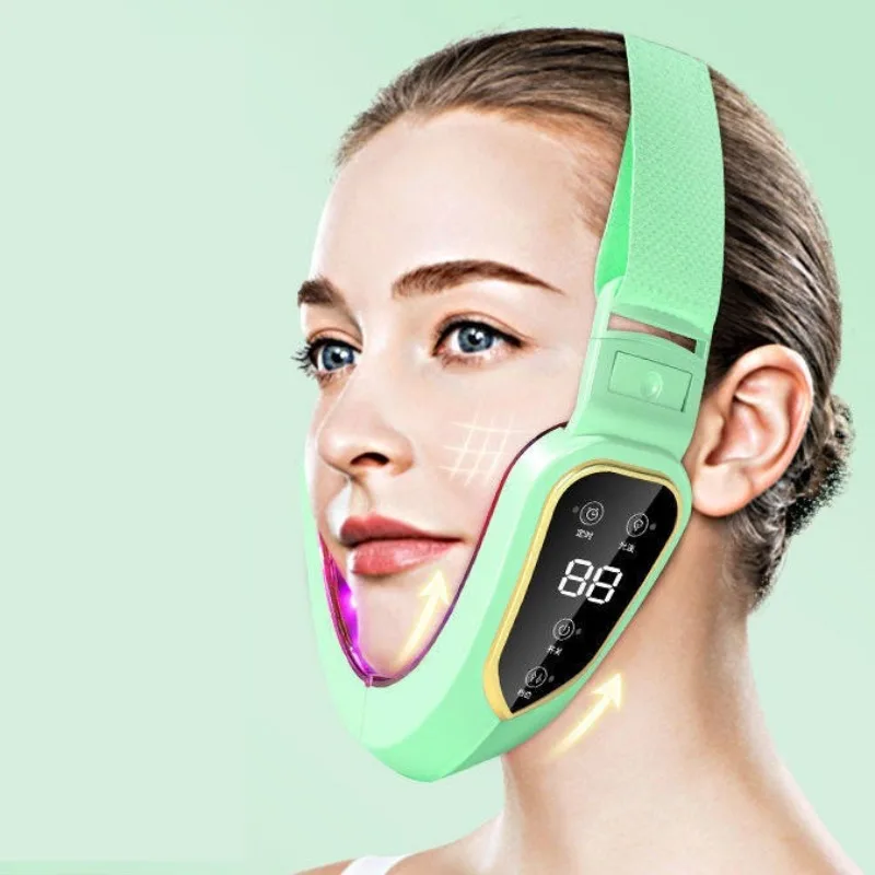(verde) Aparelho De Microvibração Para Emagrecimento Facial Com Terapia De Luz Vermelha