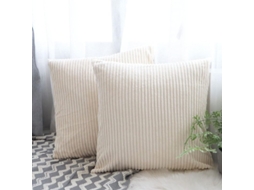 2 capas de Travesseiro de Veludo Nova Line 18x18 branco creme