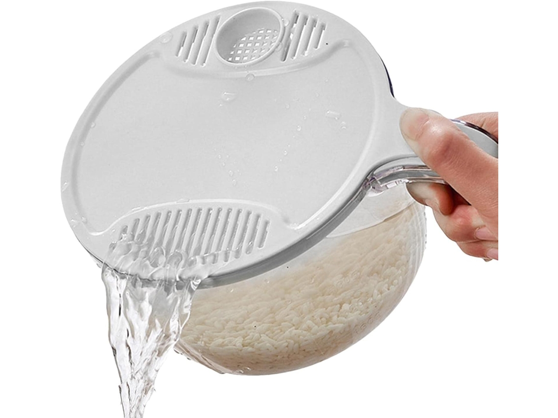 Escorredor De Arroz Branco | Organizador De Legumes Para Cozinha Com Divisória De Escorrimento