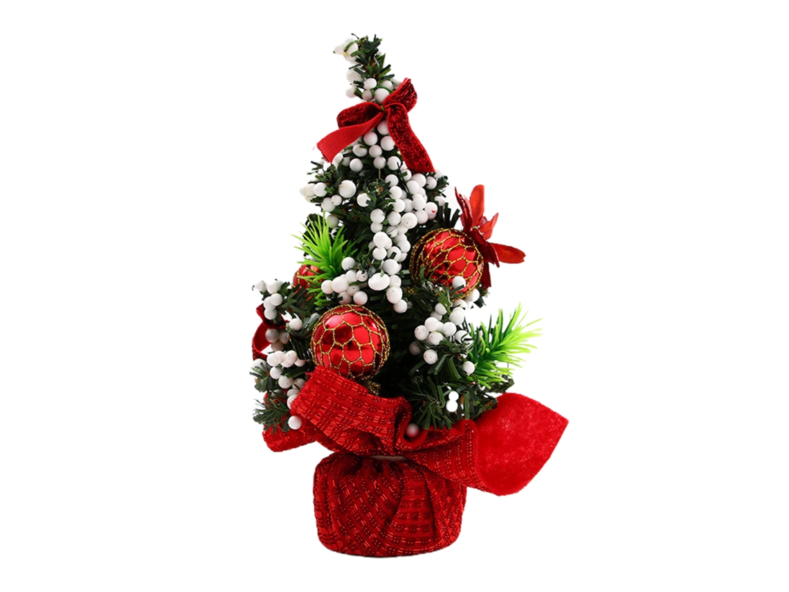 Árvore de Natal Mini de 20 Cm, Decoração de Mesa Vermelha para Natal LAXISCREED