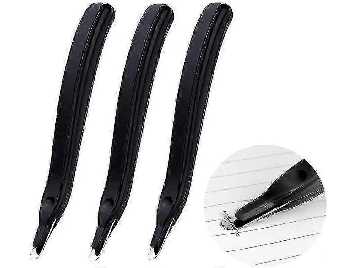 Lurelia Removedor De Agrafos, Pack De 3, 1,7 X 1,8 Cm, 10 Folhas, Magnético, Metal, Resistente, Preto, Profissional