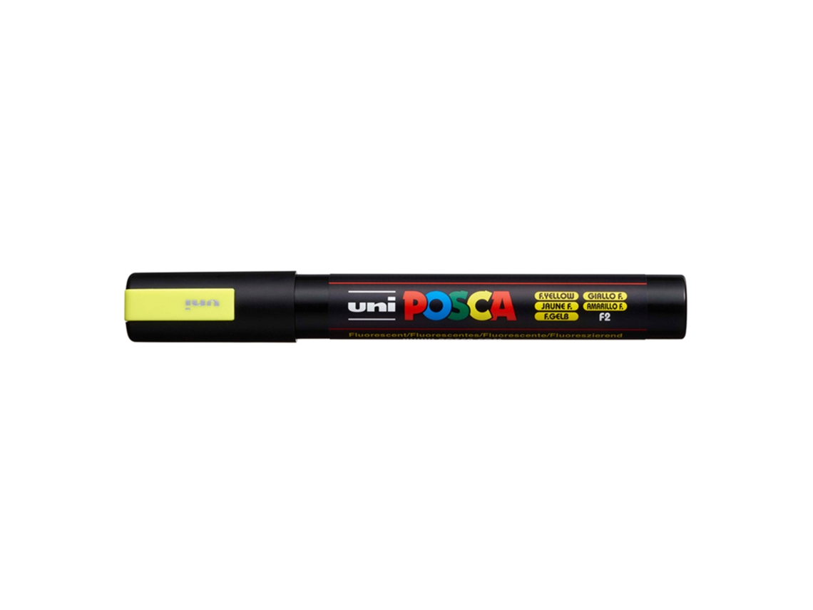 Marcador POSCA Pc-5m Ponta Redonda Média Amarelo Fluorescente (ponta de 1,8 A 2,5 Mm)