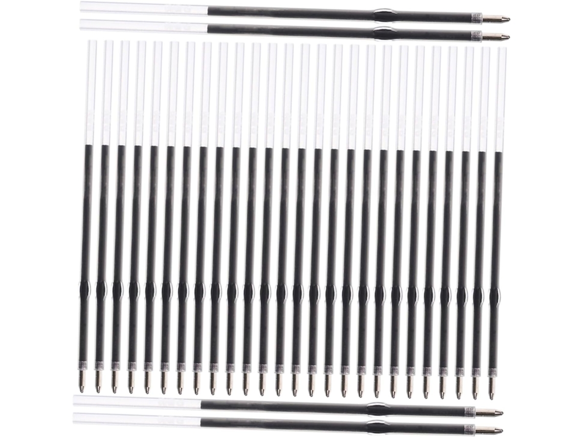 Pacote com 500 Refis para Caneta Preta, Tinta Macia, Compatíveis com Canetas Retráteis