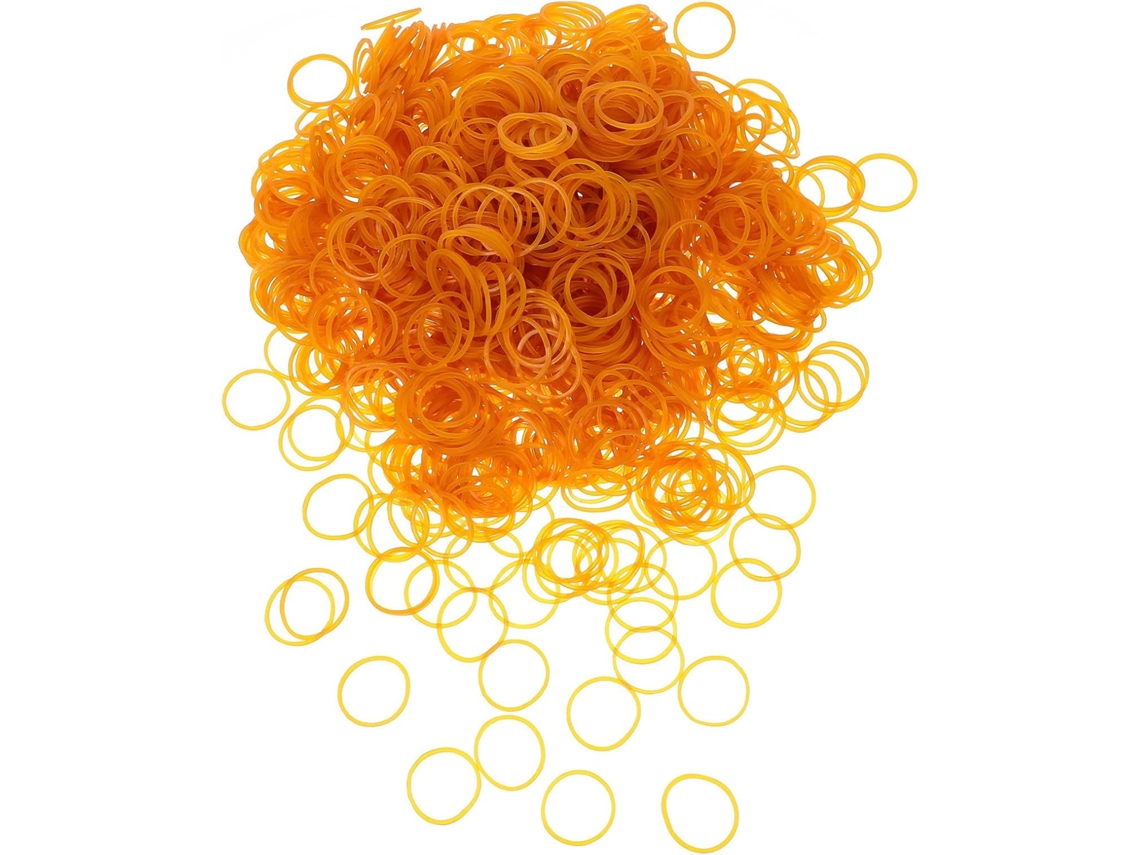 Conjunto de elásticos Inoomp Borracha Amarelos para mesa, alta elasticidade e proteção de arquivos, ideal para