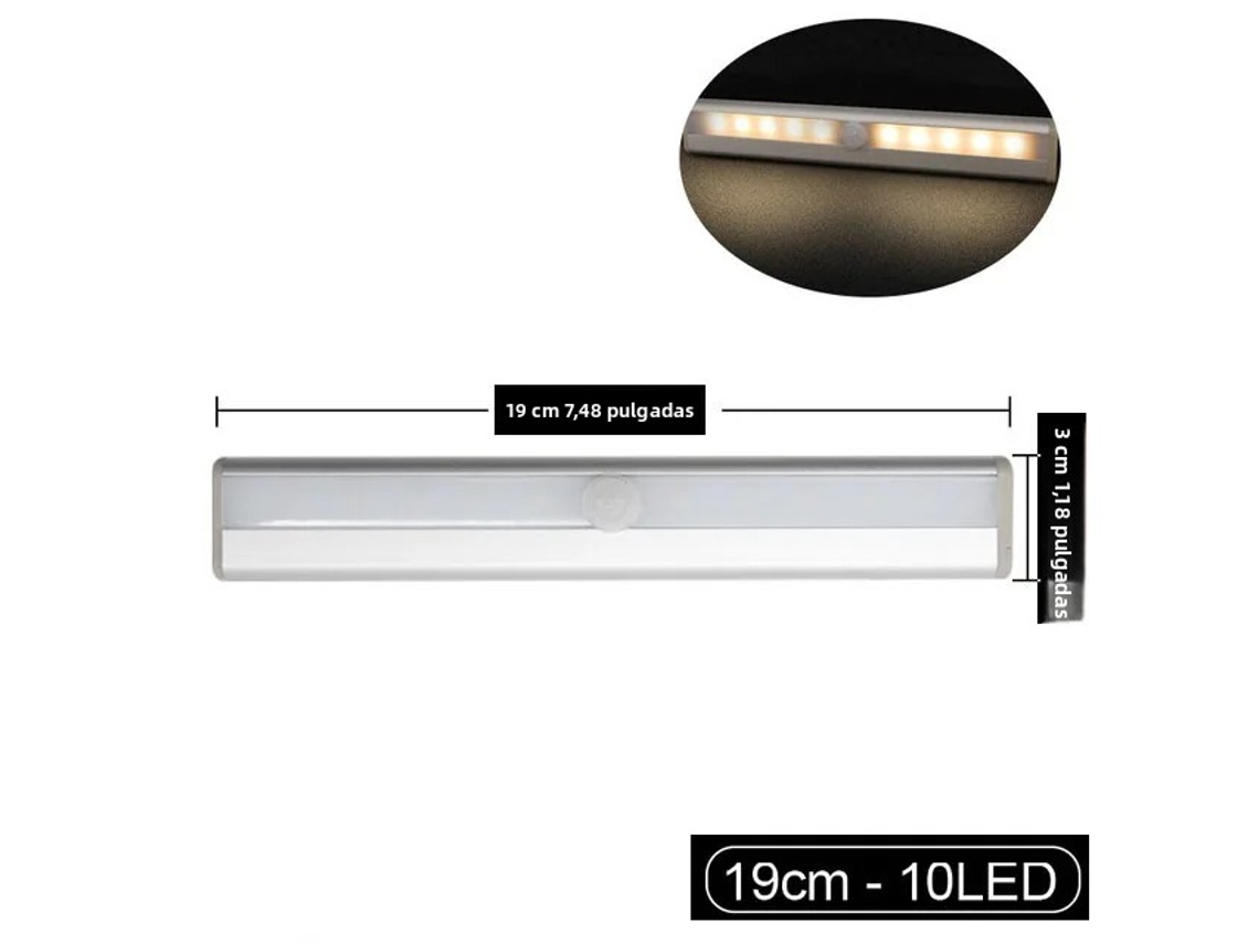 Luminária Noturna Led com Sensor de Presença Pir MDUG (luz Fria de 19 Cm)