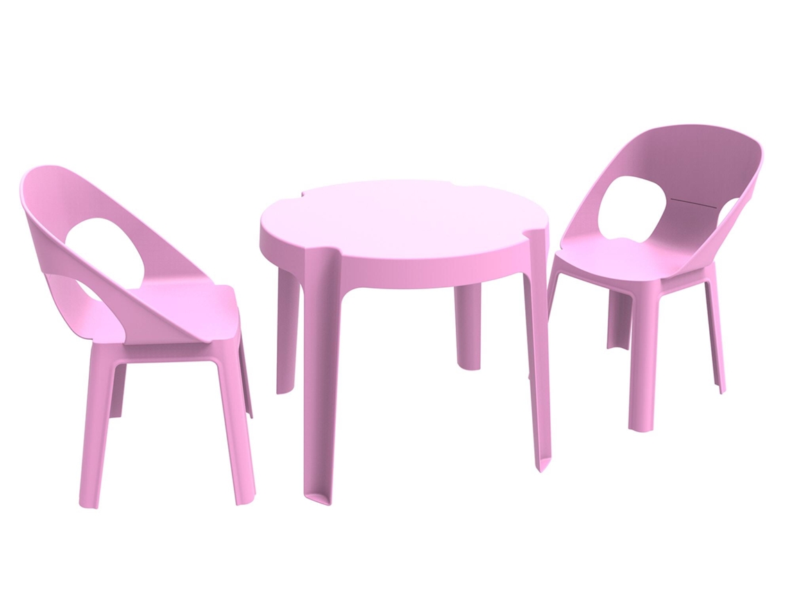 Set 2+1 Cadeiras-mesa Crianças Interior, Exterior Rosa Rita Garbar