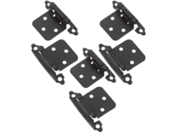 Conjunto De 6 Dobradiças Pretas Com Mola E Fechamento Automático Para Portas Armário