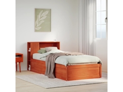 Cama Sem Colchão 75x190 Cm Madeira De Pinho Maciça Castanho-mel