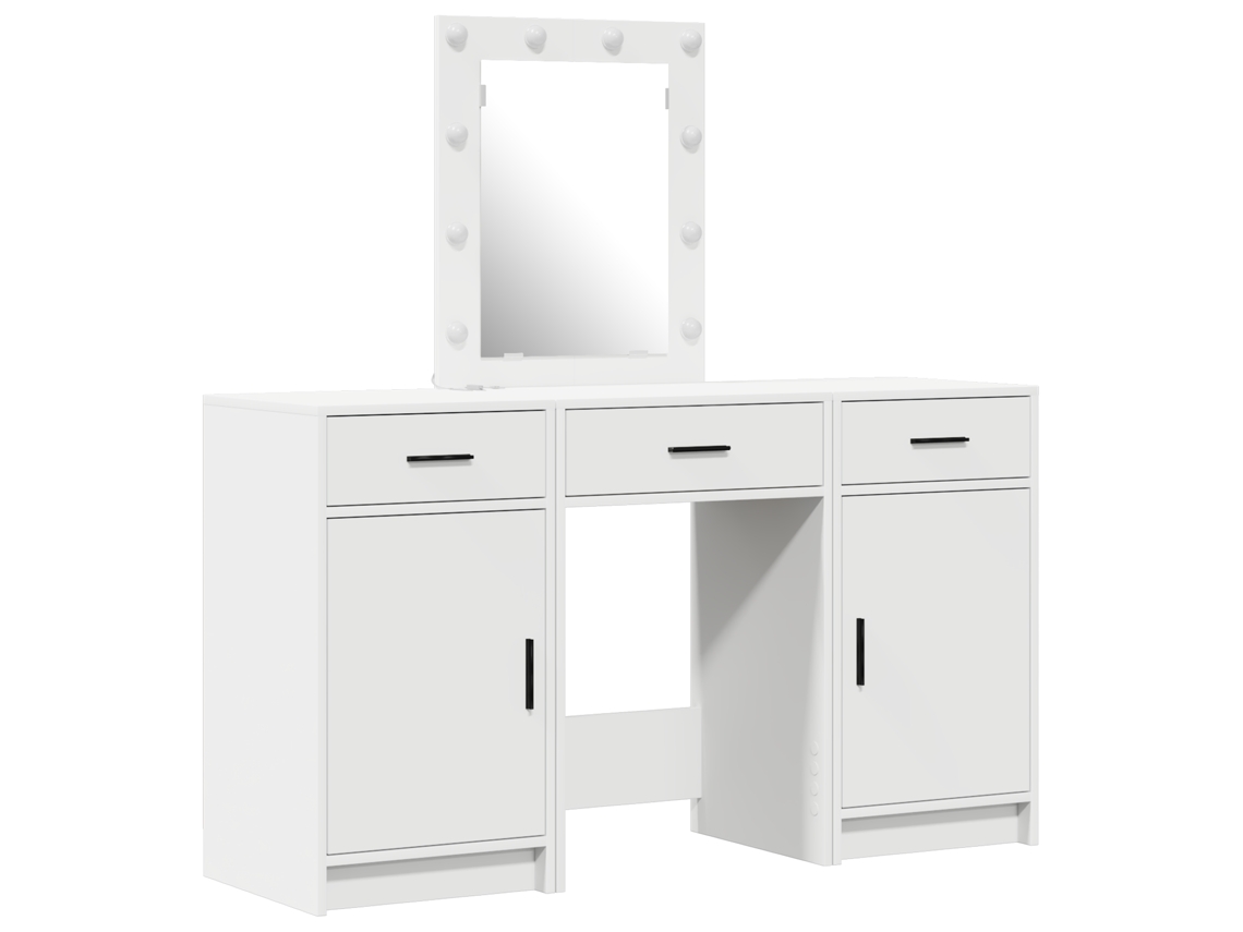 Conjunto 1 Mesa De Maquiagem Moderna Vidaxl Branco Derivados De Madeira (50 X 41 X 135 Cm)