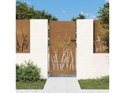 Portão De Jardim 85x200 Cm Aço Corten Design Erva Lovely Home