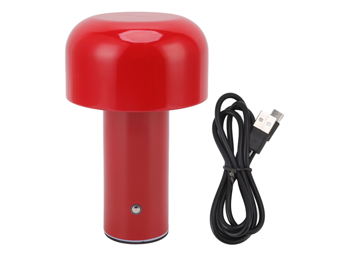 Abajur de Mesa LED cogumelo com USB 3 temperaturas de luz controle táctil vermelho com S/MARCA