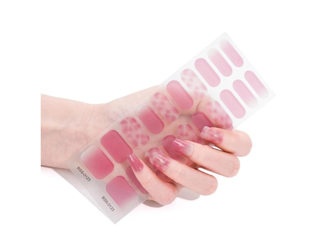 Stickers de Unhas em Gel Semi curado 20pcs com Lixa e Palitos de Álcool Requer Lâmpada Uv/led