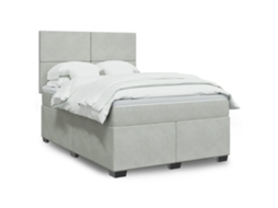 Vidaxl Cama Com Molas/colchão 160x200 Cm Veludo Cinzento-claro