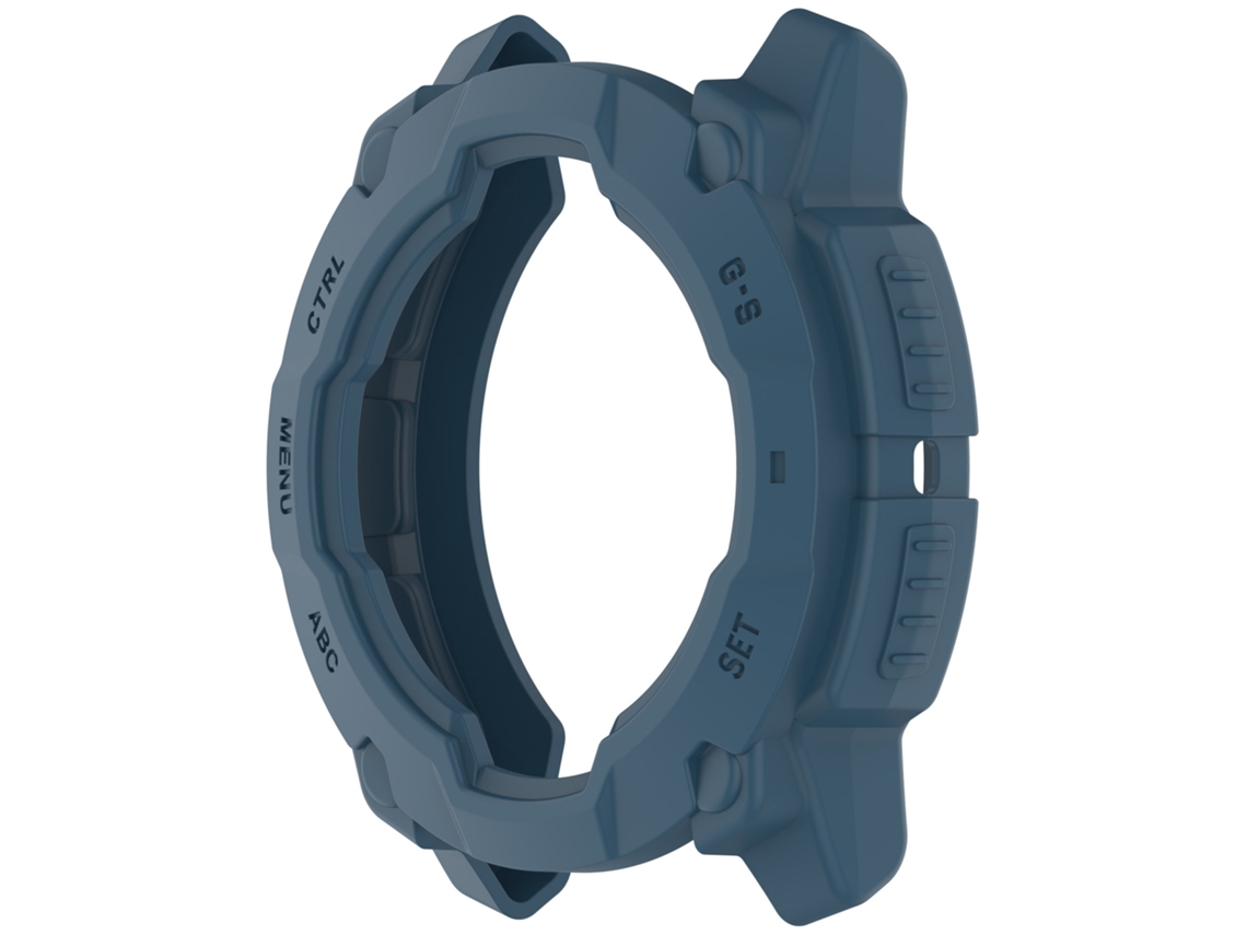 Capa Protetora Compatível Com Garmin Instinct E 45mm, Em Tpu. Azul Hexinyigjly