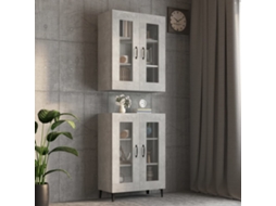 Armario de pared suspendido 69,5x34x90 cm Gris Cemento