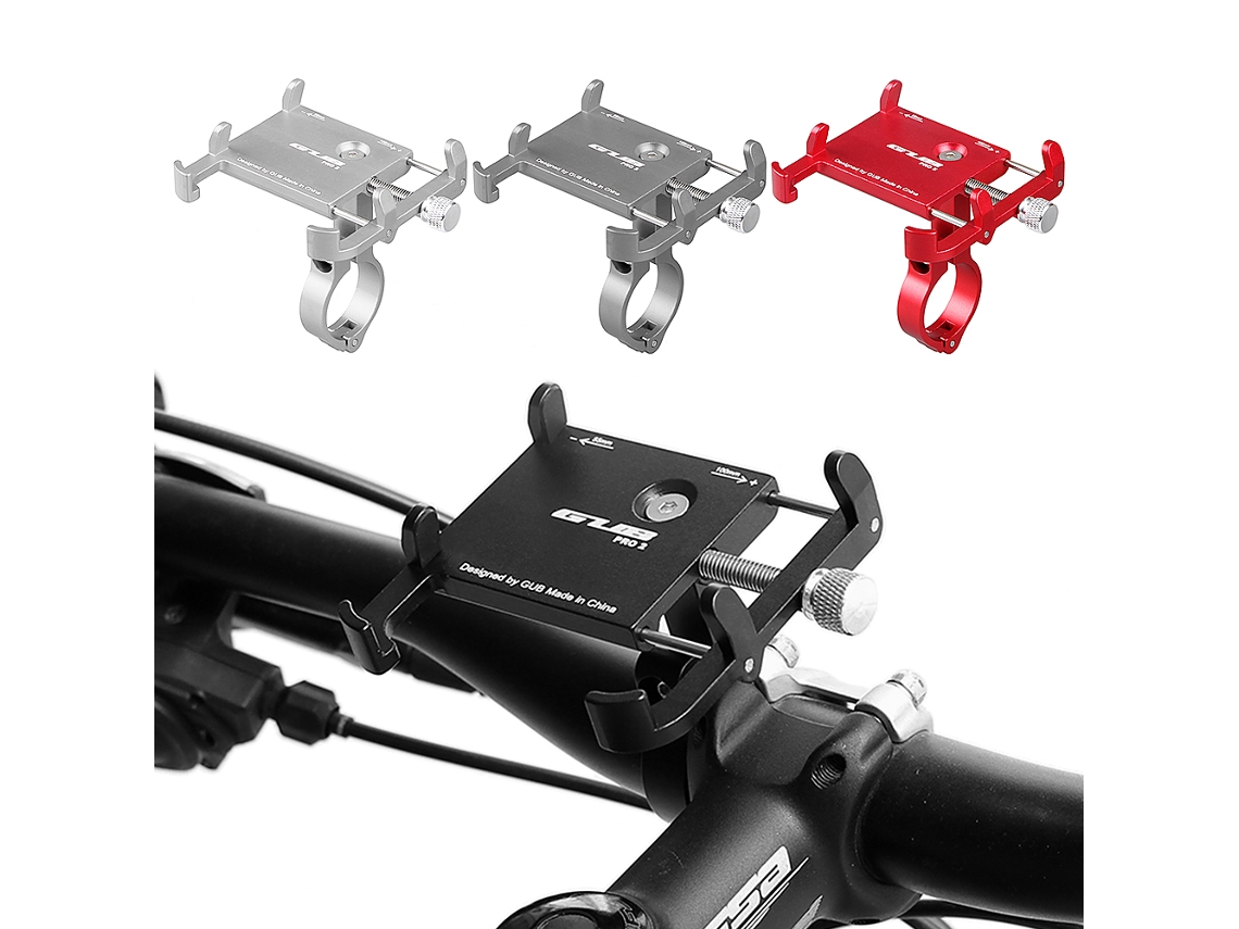 Suporte De Telefone Para Bicicleta Ajustável Antideslizante De Alumínio Para Guidão 3.5-6.2 Polegadas Gub