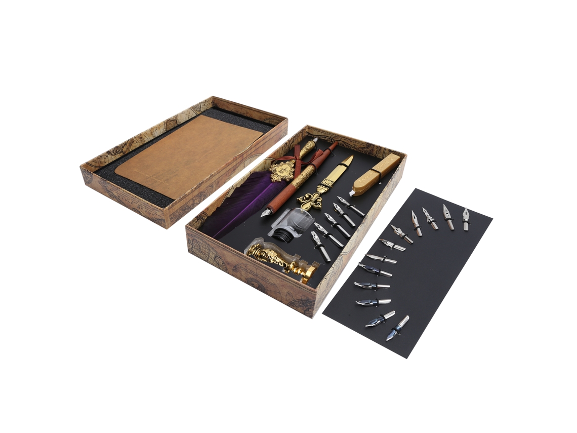 Defina Pluma Pluma De Ave Para Caligrafía Y Dibujo Kit Vintage Arte Sp248014r Morado