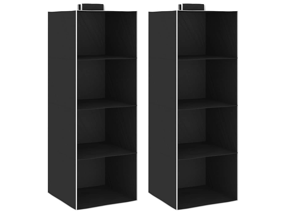 Vidaxl Arrumação Suspensa Para Armário 4 Compartimentos 2 Pcs Tecido