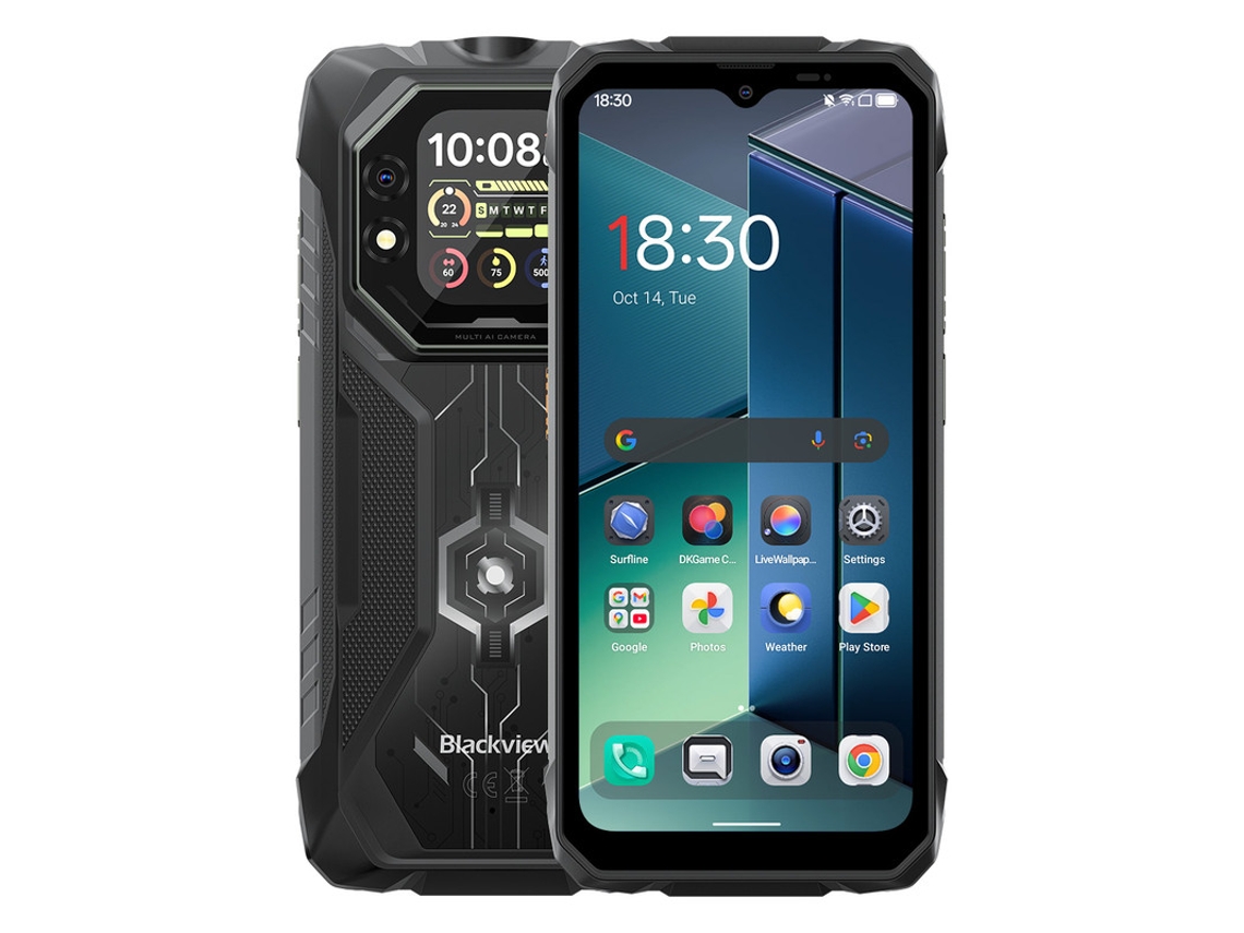 Rock Preto Smartphone Desbloqueado Ecrã 6.56'' 24GB RAM 256GB Armazenamento Bateria 5000mAh Android 14 BLACKVIEW | BLACKVIEW
