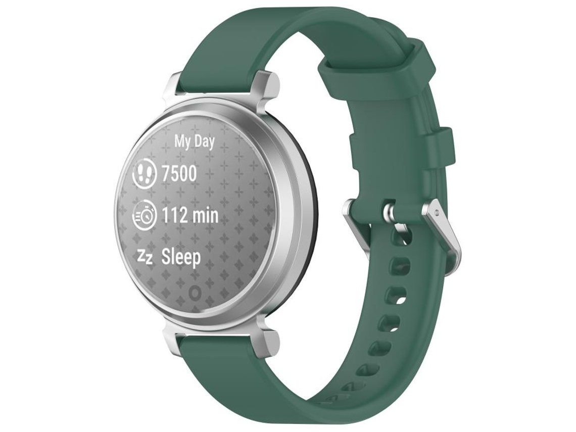 Bracelete para Garmin Lily 2 Silicone Fivela Prateada Liberação Rápida Verde Escuro XIAOMOYU