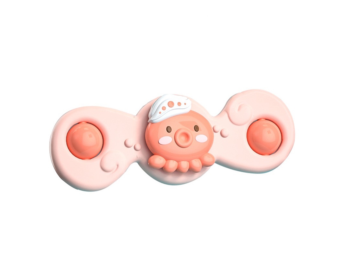 Mali brinquedo Giratório com Ventosa Flor Borda Suave Sução Forte Abs Rosa 1.1oz