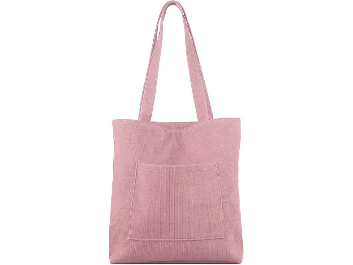 Bolsa Tote De Veludo Com Zíper, Bolsa De Ombro Feminina Com Grande Capacidade E Bolsos Internos